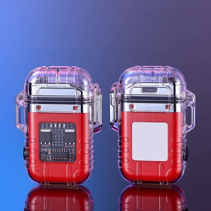 Transparent Shell Double Arc Lighter Waterproof And Windproof - AURA