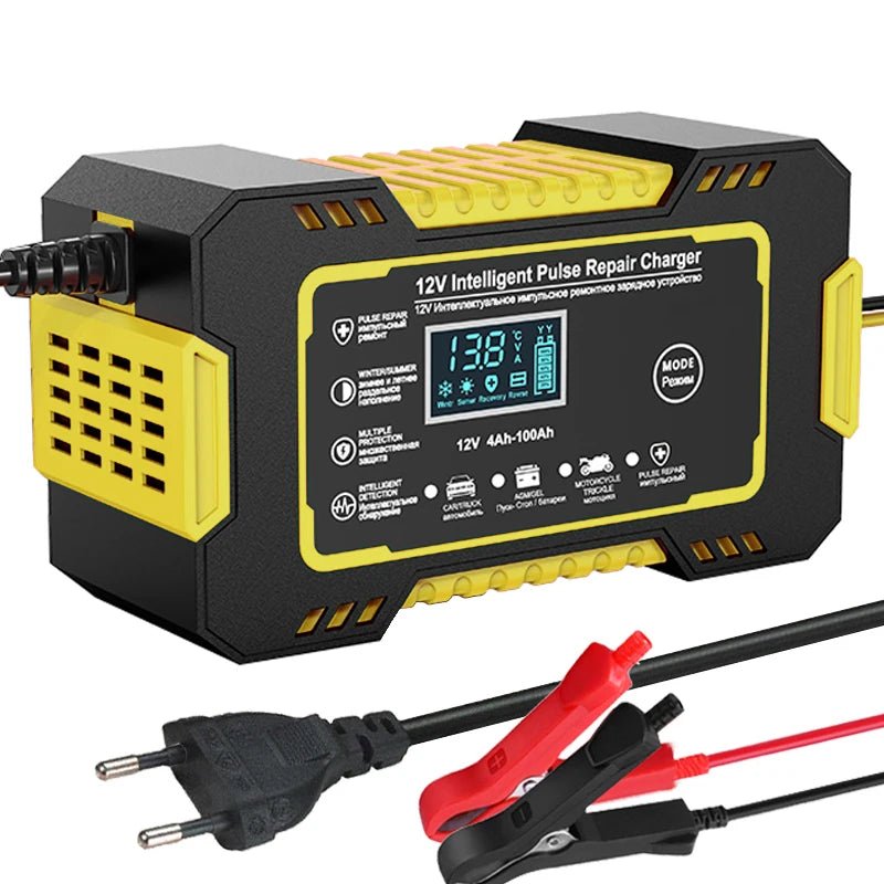 Car Battery Charger 12V 6A Pulse Repair LCD Display Smart Fast Charge AGM Deep Cycle - AURA