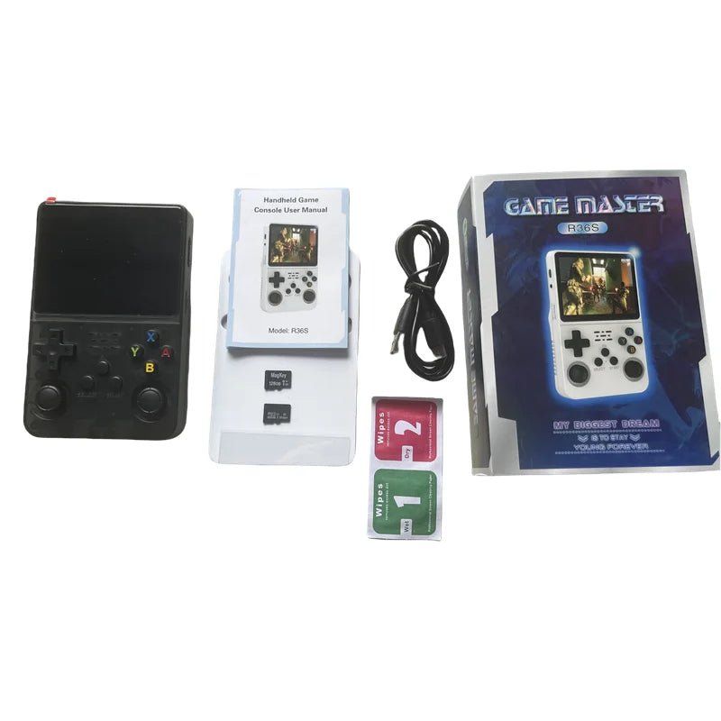 Console R36s 128gb Retro Handheld Video Game Console 3.5inch for Kids - AURA