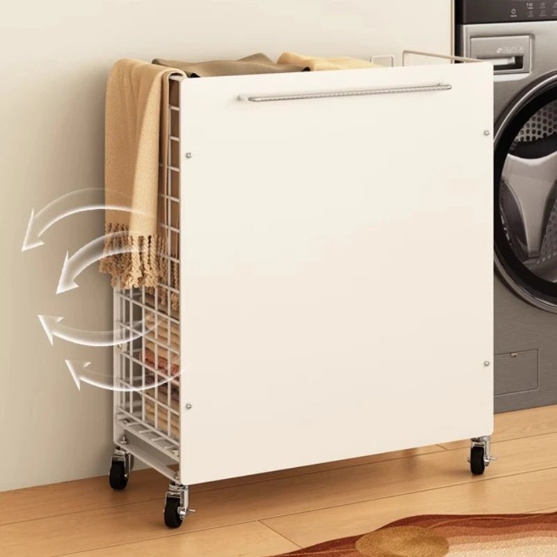 Heavy - Duty Portable Laundry Basket with 360° Wheels Breathable Foldable Clothes Hamper Storage Organization Space - Saving Design - AURA