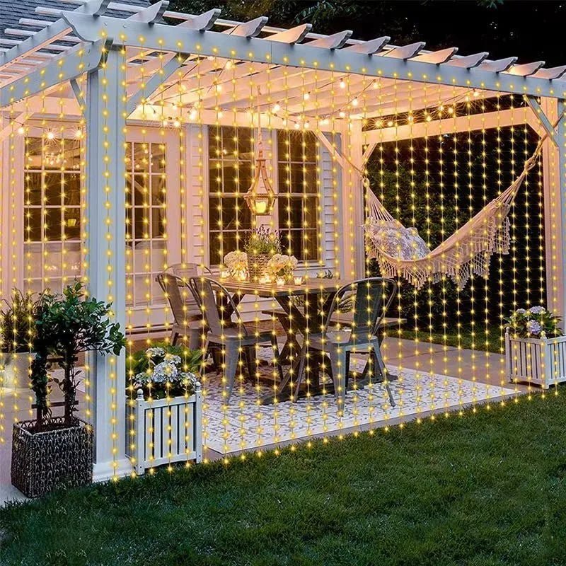 LED Curtain Solar String Lights Outdoor Garden Pavilion Window - AURA