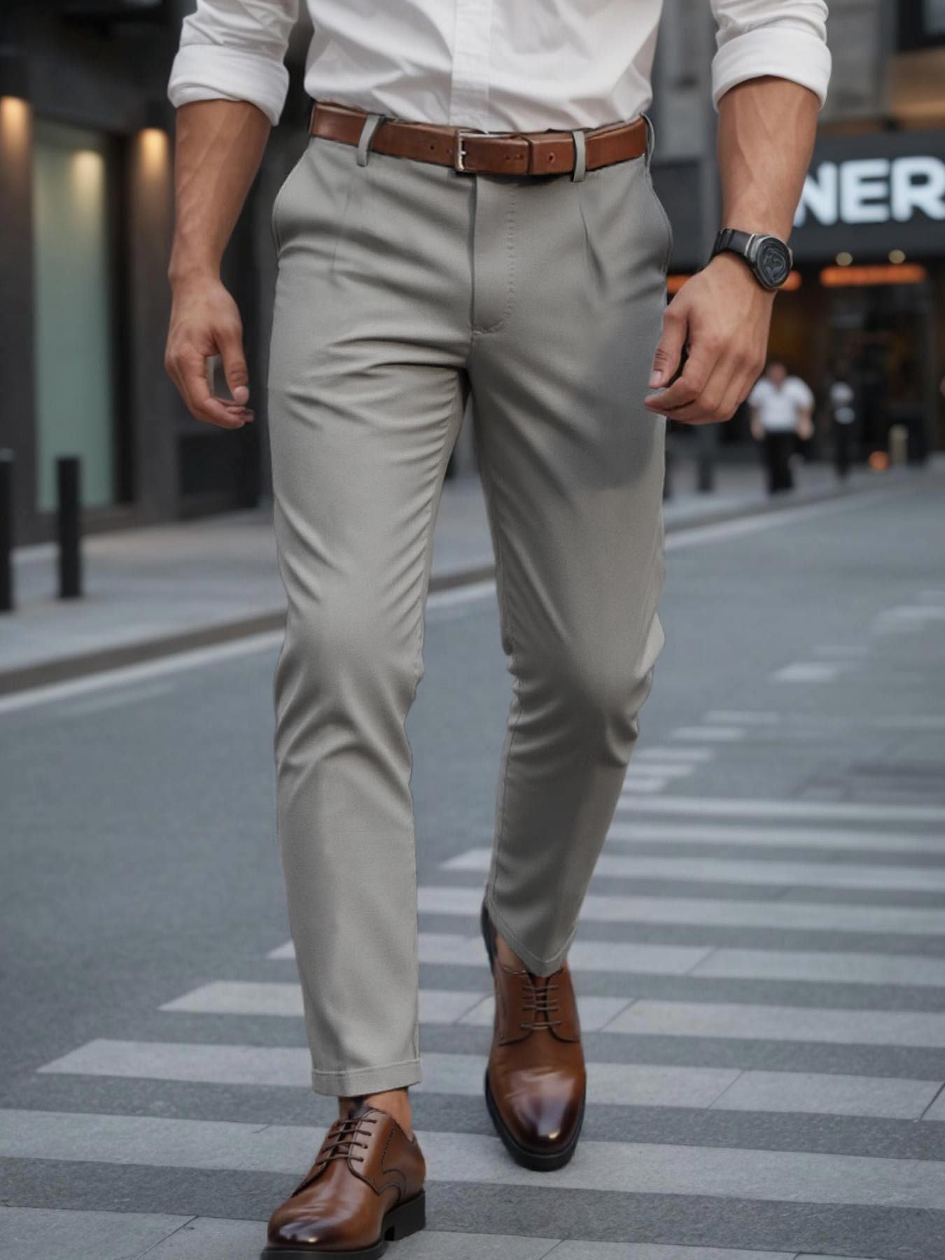 Men's Business Trousers Men's Straight Casual Pants - AURA