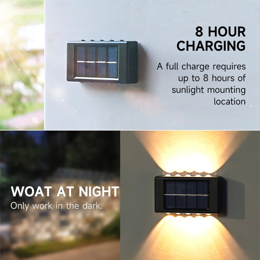 4/6/8/10LED Solar Wall Lamp Outdoor Waterproof Solar Powered Light UP - AURA