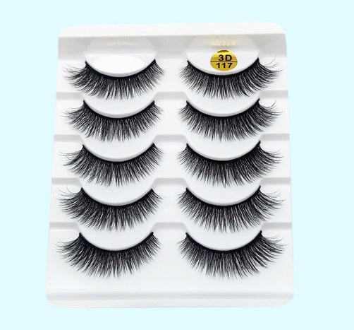 Mink False Eyelashes 3D False Eyelashes Five Pairs Of Soft Cotton Stalk Eyelashes - AURA