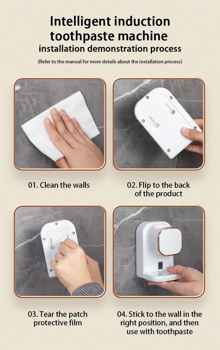 Automatic Toothpaste Dispenser Wall Mounted - Electric - AURA