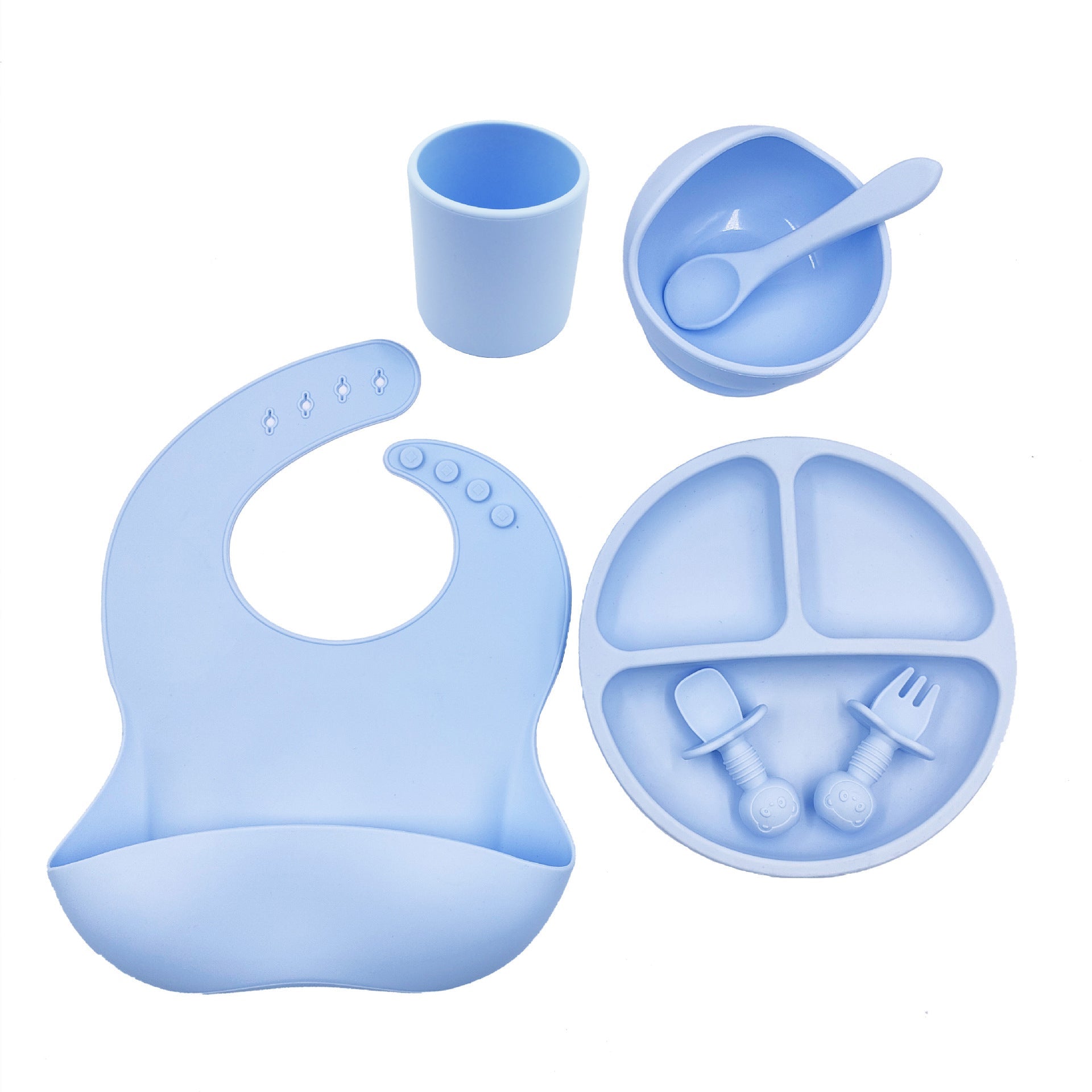 Baby Cutlery Set Silicone Bib Silicone Cup Spoon - AURA