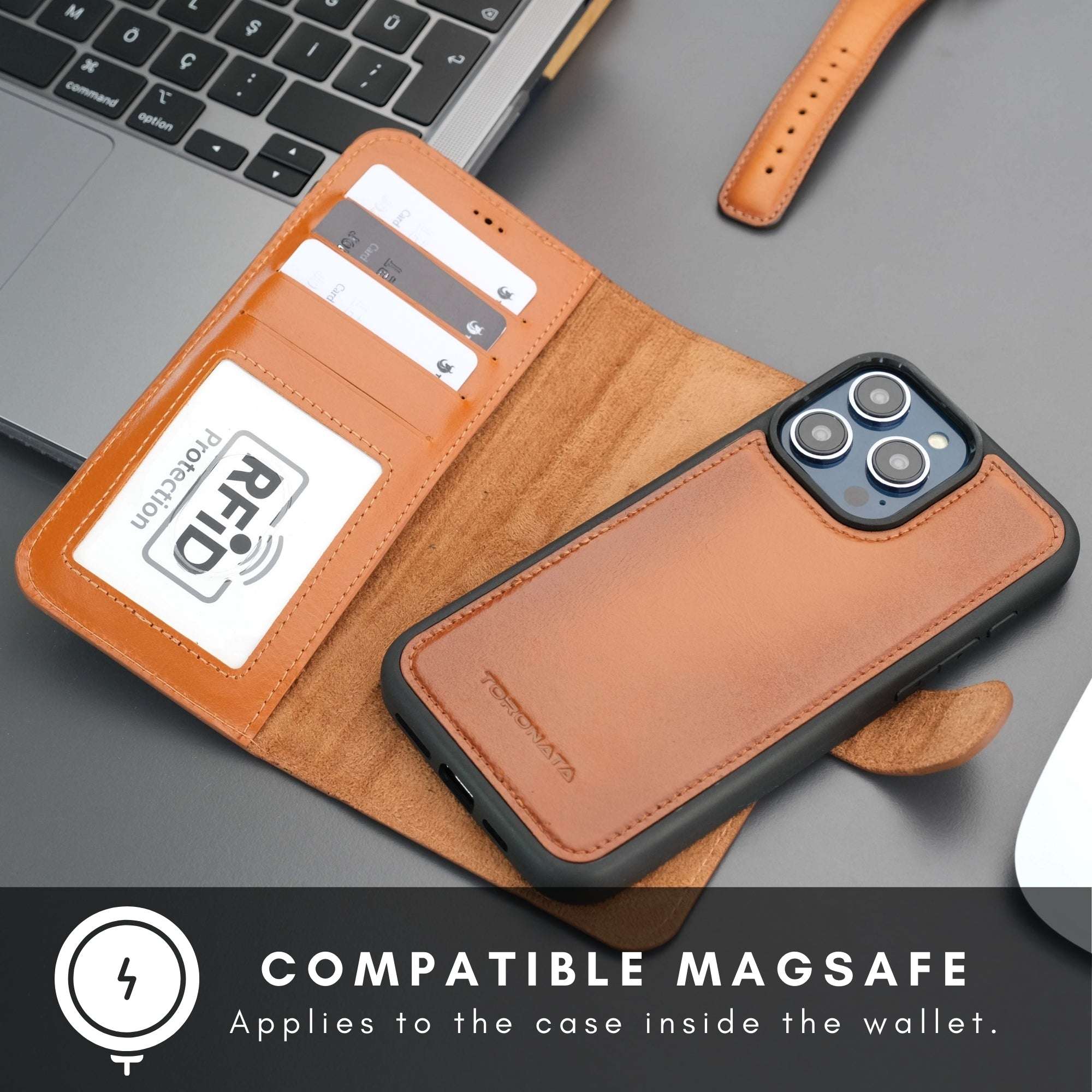 Casper iPhone 16 Pro Wallet Case Leather MagSafe - AURA