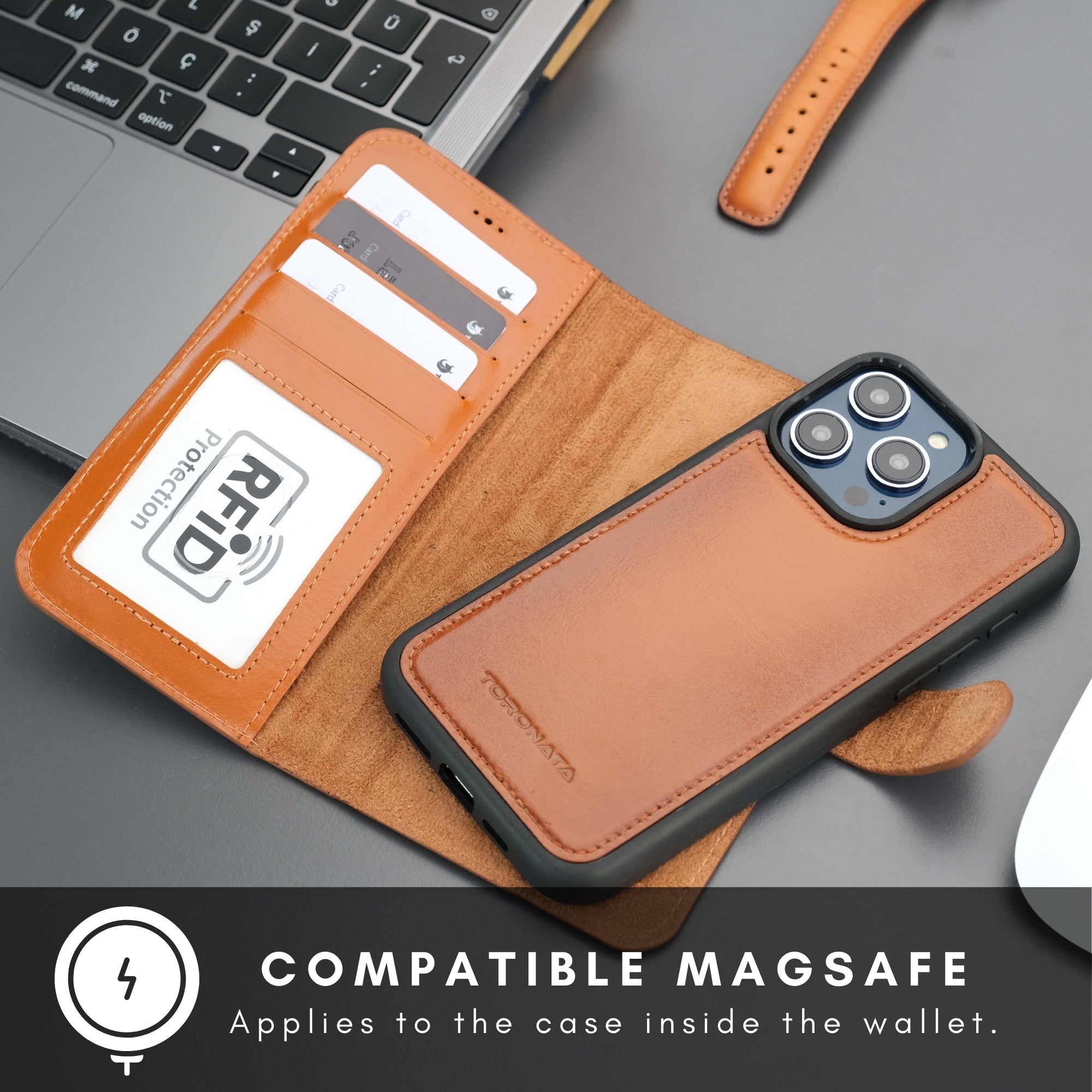 Casper iPhone 16 Pro Wallet Case Leather MagSafe - AURA