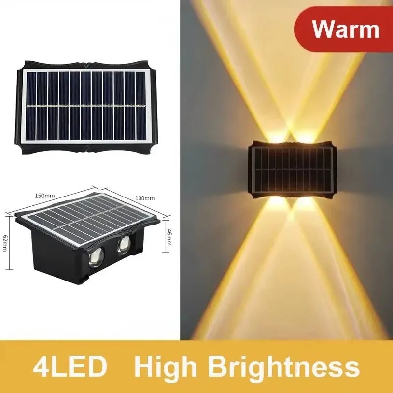 Solar Wall Lamp Outdoor Solar LED Light Waterproof Up And Down Luminous Lighting - AURA