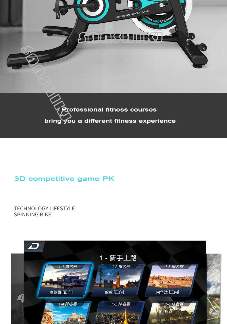 Indoor Fitness Spinning Bike with Bluetooth - AURA