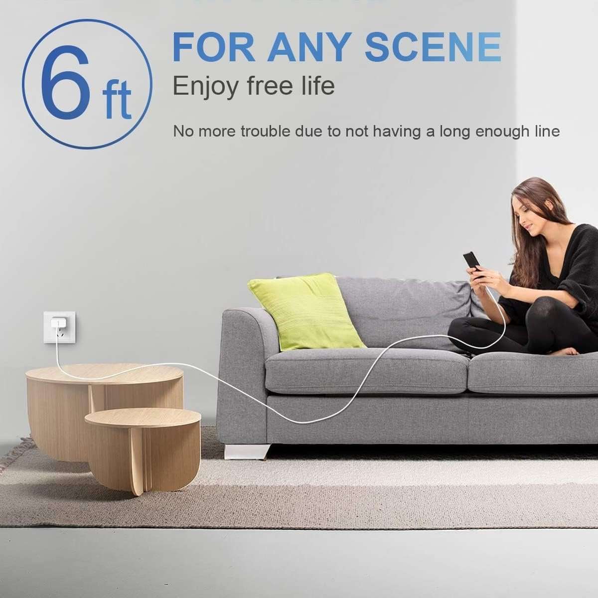 For Apple Phone Fast Charger 2Pack Type C Fast Charger Plug Adapter 6ft USB - AURA