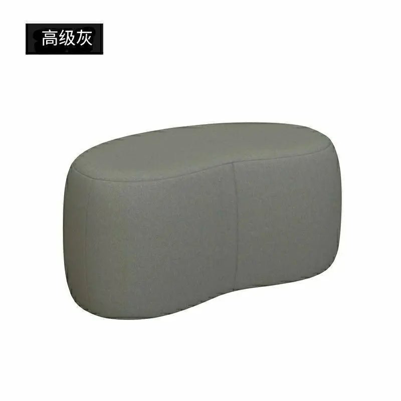 Fashion Curved Seat Cushion Ottoman Dressing Makeup Shoe Stool - AURA