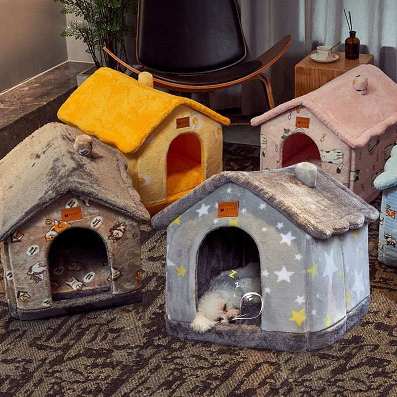 Foldable Dog House Pet Cat Bed Winter Dog Villa - AURA