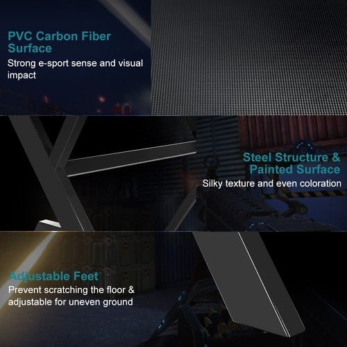 Gaming Desk Computer Desk Table w/Cup Holder & Headphone Hook Gamer Workstation - AURA