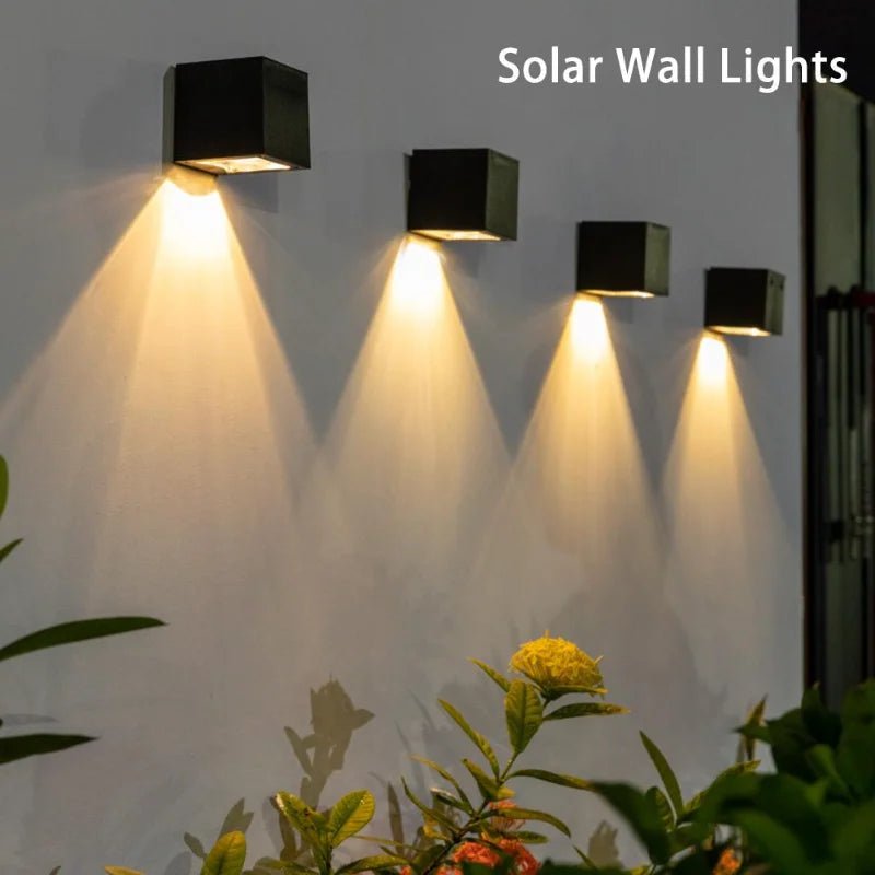 LED Solar Light Outdoor Garden Square Wall Lamp Outdoor Courtyard Garden Fence Lighting Wall Decoration Lamp - AURA