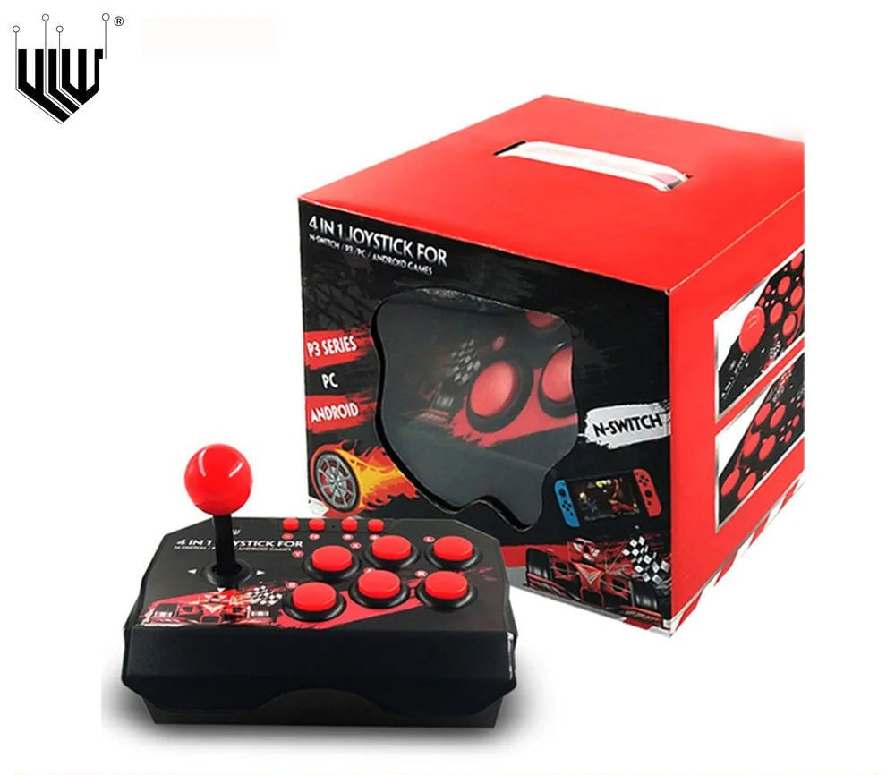4 in 1 Retro Arcade Station Fighting Stick Game Joystick Controller USB Wired - AURA