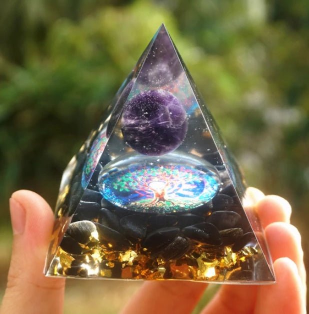Pyramid Decoration Natural Crystal Gravel Energy Tower - AURA