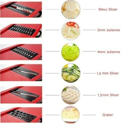Stainless Steel 6 Blades Vegetable Slicer - AURA