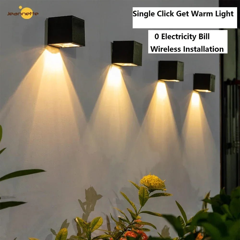 LED Solar Light Outdoor Garden Square Wall Lamp Sunlight Sensor IP65 Waterproof lamp - AURA
