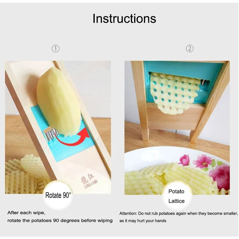 Fries Grid Stainless Potato Grid Steel Potato Kitchen Wooden - AURA