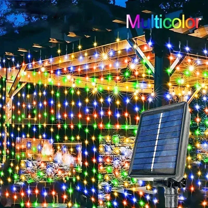 LED Curtain Solar String Lights Outdoor Garden Pavilion Window - AURA