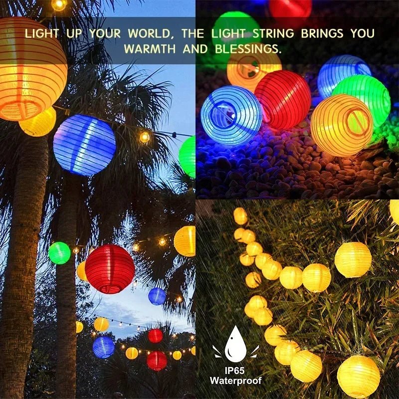 Solar Lantern String Lights Waterproof Outdoor LED Garland Fairy Light Patio Garden - AURA