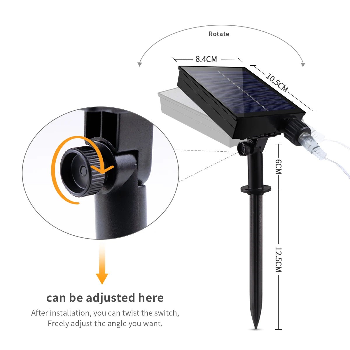 LED String Light With Large Solar Panel 10M - 100M 10 LEDs/M Waterproof - AURA