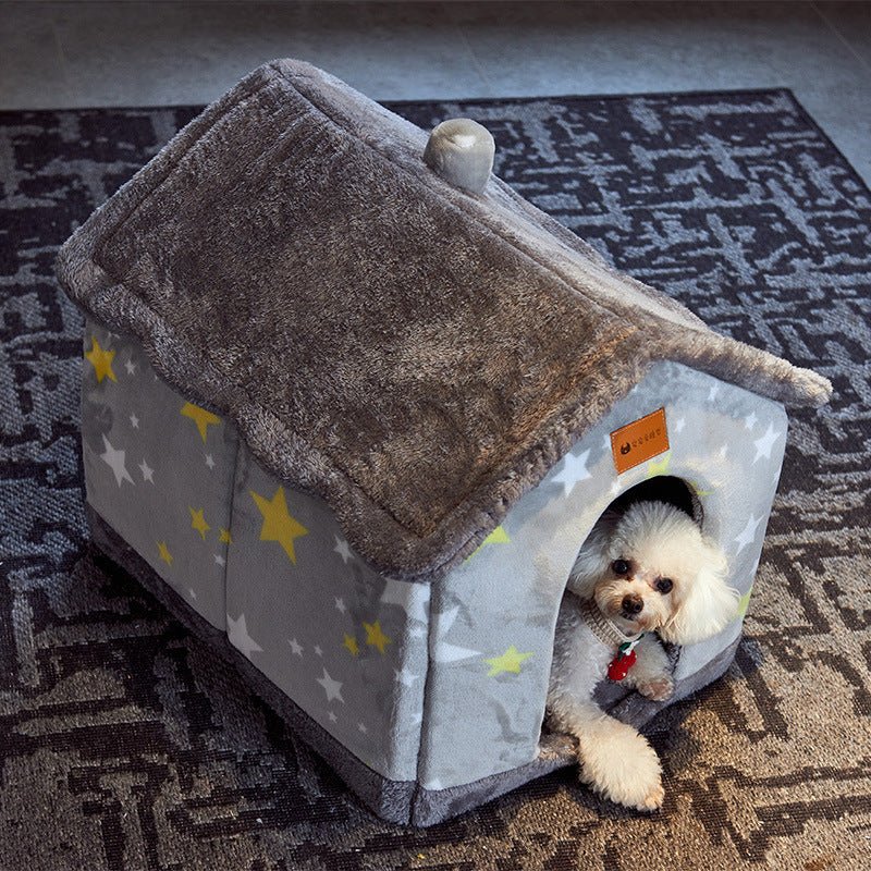 Foldable Dog House Pet Cat Bed Winter Dog Villa - AURA