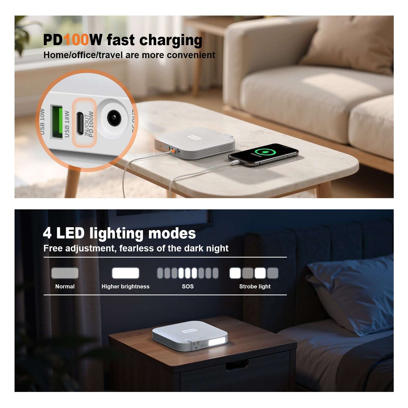 Portable Power Station,100W 88.8Wh 24000mAh Powerbank - AURA