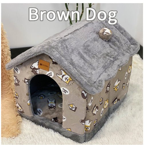 Foldable Dog House Pet Cat Bed Winter Dog Villa - AURA