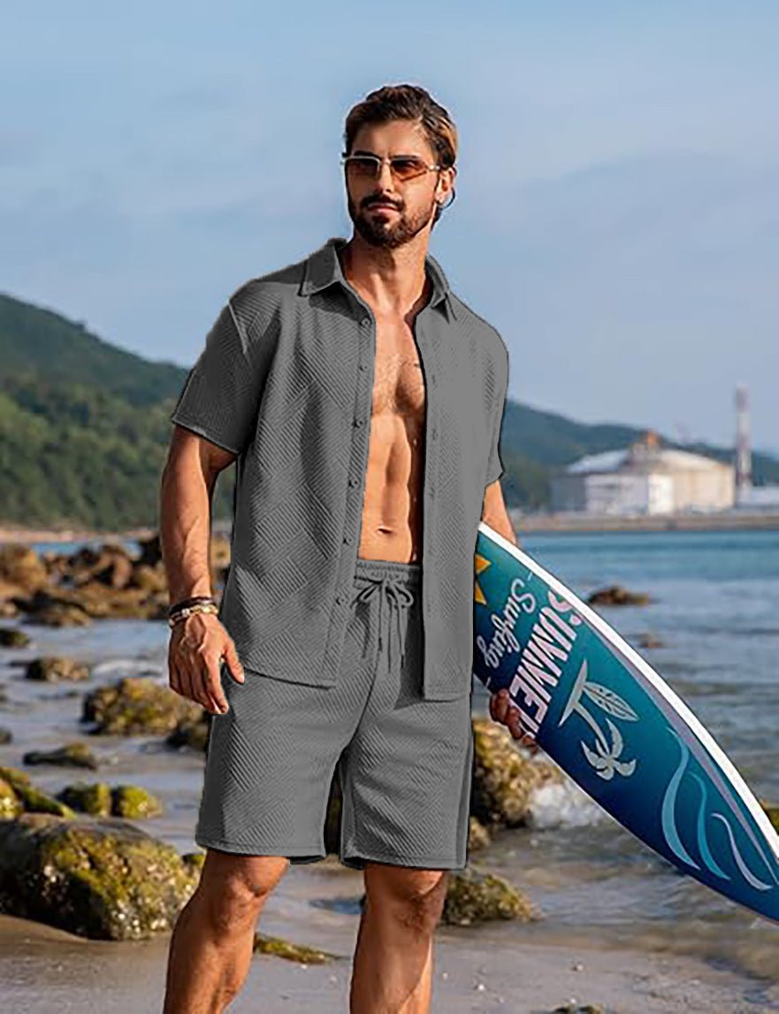 Knitwear Sports Casual Short Sleeve And Shorts Suit - AURA