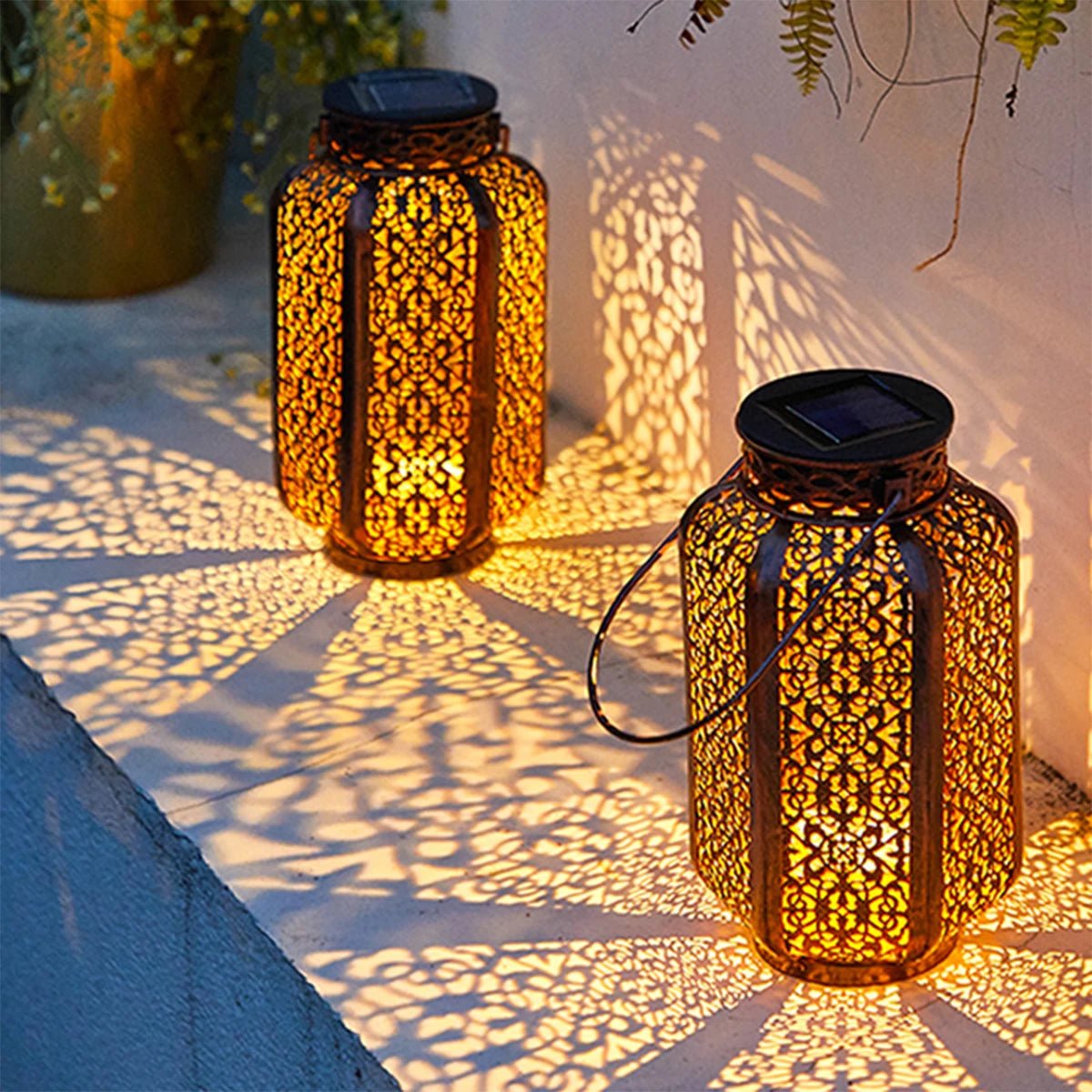 Led Solar Light Solar Hanging Lantern Retro Solar Iron Art Lantern Decorative - AURA