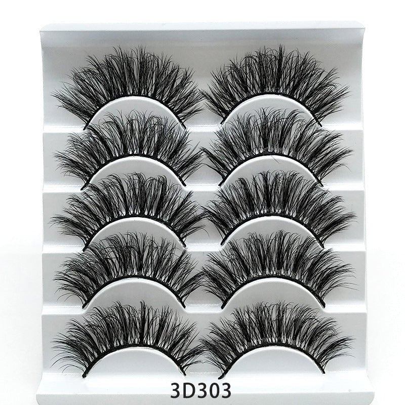 Mink False Eyelashes 3D False Eyelashes Five Pairs Of Soft Cotton Stalk Eyelashes - AURA